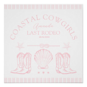 Póster Botas de Cowgirl Costeira Festa de Solteira Wester