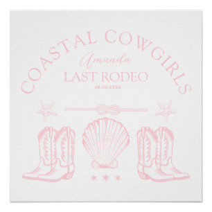 Póster Botas de Cowgirl Costeira Festa de Solteira Wester