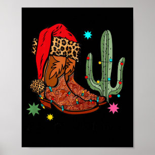 Poster Botas de Cowgirl de Natal,Presente Engraçado de Na