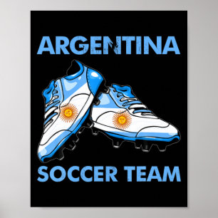 Poster Botas de Futebol Vintage Bandeira da Argentina Arg