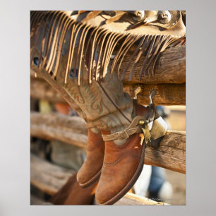 Poster Botas de vaqueiro na cerca 2