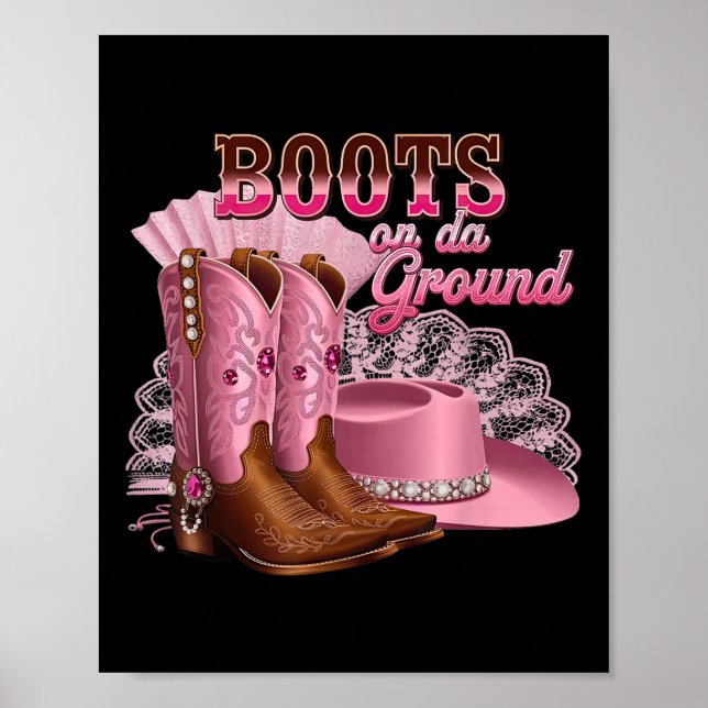 Poster Botas No Chão, Boot Cowboy Oeste País M (Frente)