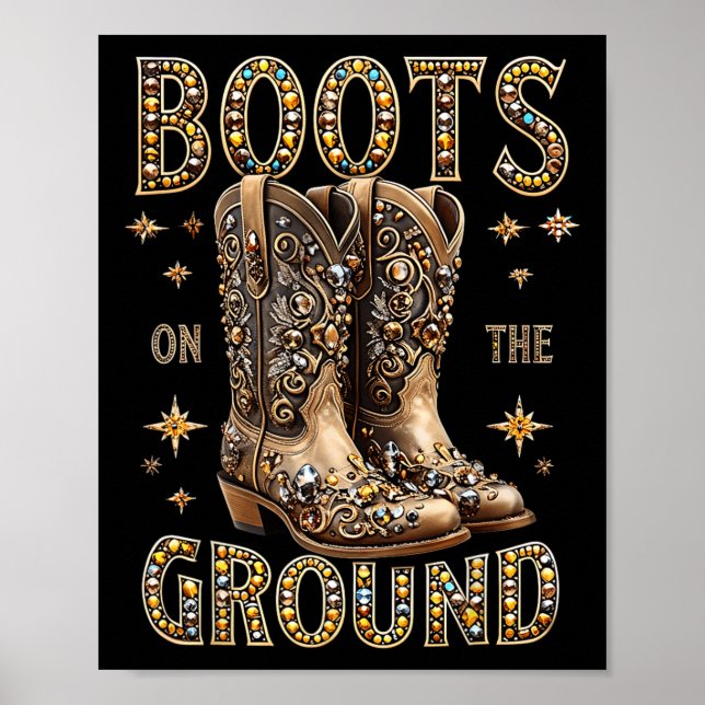 Poster Botas No Ground Black Cowgirl Western Onde (Frente)