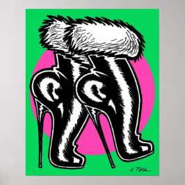 Poster Botas Vana DeVinyl™/Fun-Fur de salto alto