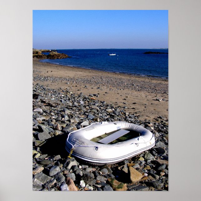 Póster Bote inflável em Guernsey (Frente)