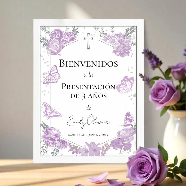 Poster Botterflys de sinais de boas-vindas do apresentaci (Criador carregado)