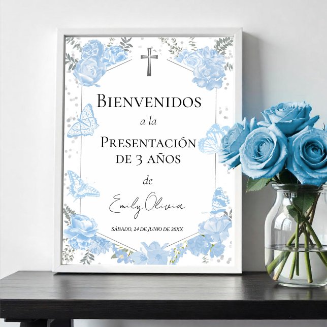 Poster Botterflys de sinais de boas-vindas do apresentaci (Criador carregado)