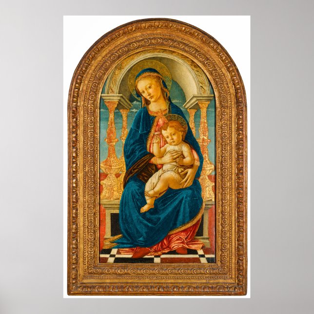 Poster Botticelli (1445-1510) Madonna & Criança Enthroned (Frente)