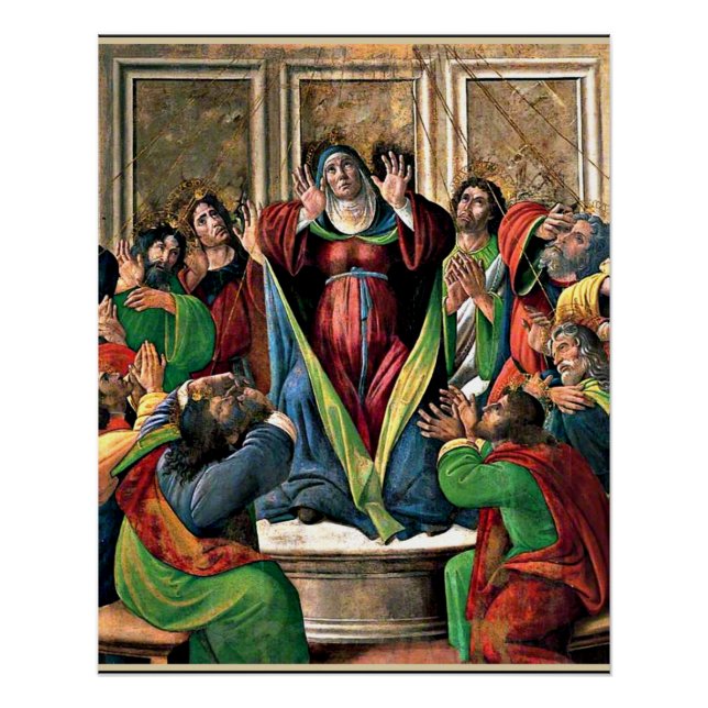Póster Botticelli - A Descida do Espírito Santo (Frente)