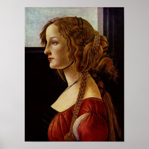 Póster Botticelli-Retrato de Simonetta Vespucci