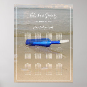 Poster Bottle On Beach Sand Wedding Seating Chart