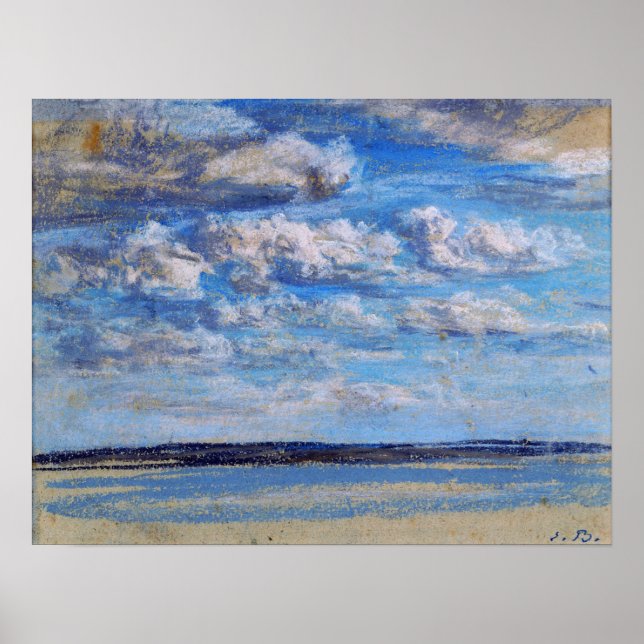 Poster Boudin - Céu Azul Nuvens Brancas 1854 (Frente)