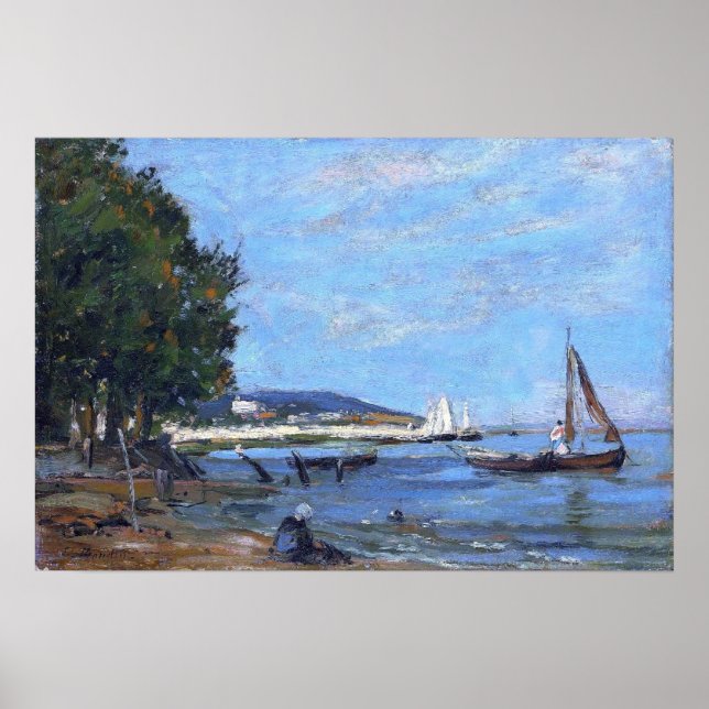 Poster Boudin - Honfleur Riverscape 1854 (Frente)