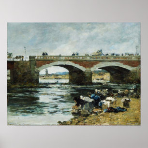 Poster Boudin - Laundresses Perto da Ponte 1883