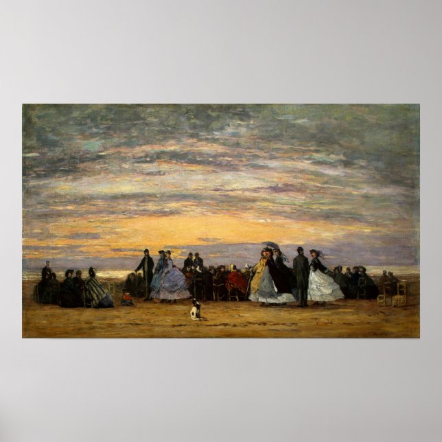 Poster Boudin - Praia Em Villerville 1864 (Frente)