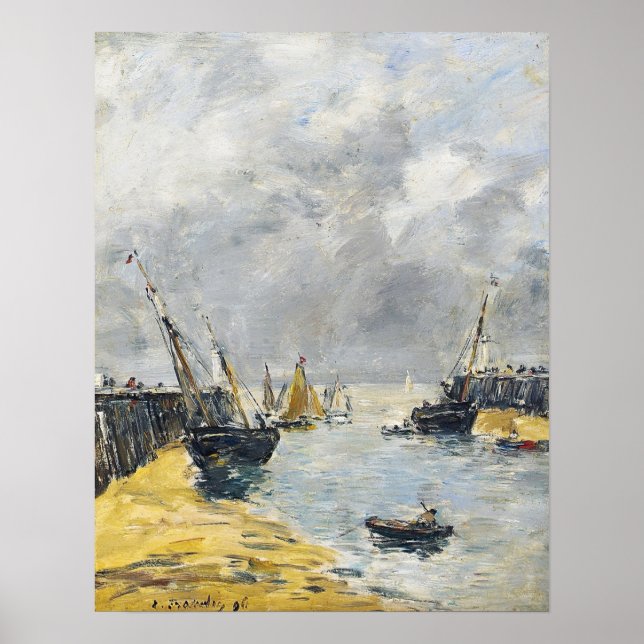 Poster Boudin - Trouville Jetties No Porto 1896 (Frente)