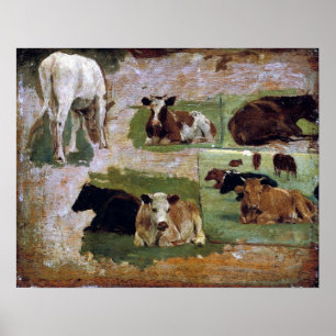 Poster Boudin - Vacas E Vacas (Estudo) 1860