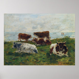 Poster Boudin - Vacas Perto do Mar 1896