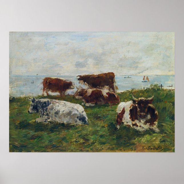 Poster Boudin - Vacas Perto do Mar 1896 (Frente)