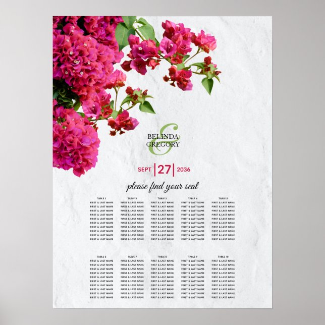Poster Bougainvillea - Gráfico de Casamento de Ilhas Greg (Frente)