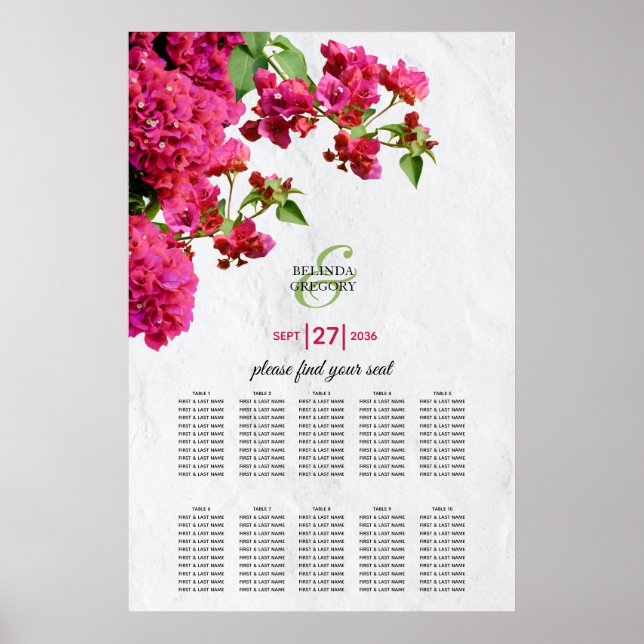 Poster Bougainvillea - Gráfico de Casamento de Ilhas Greg (Frente)