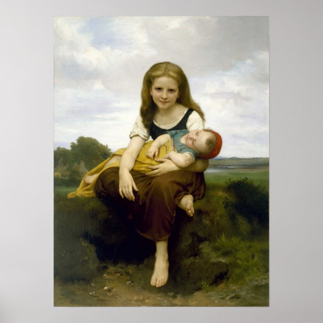 Poster Bouguereau - A Irmã Mais Velho (Frente)