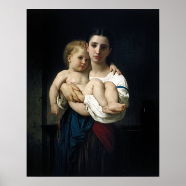 Poster Bouguereau - A Irmã Mais Velho (Frente)