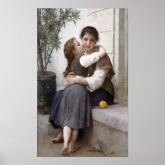 Póster Bouguereau-A Little Coaxing 1890 (Frente)