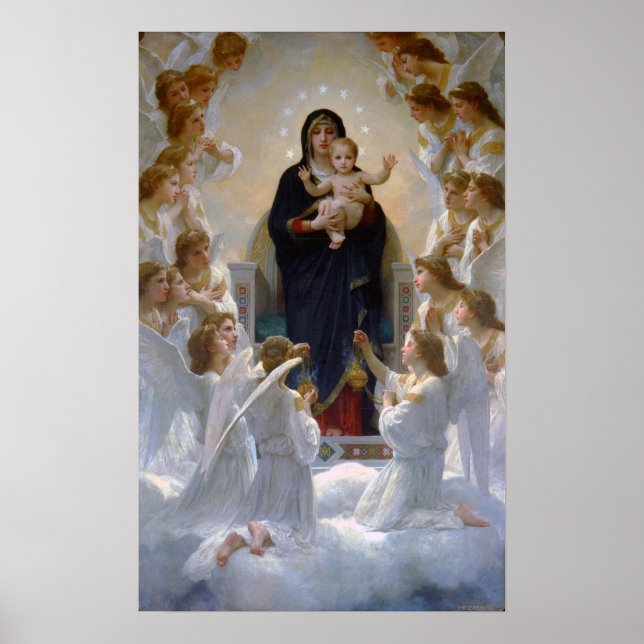 Poster Bouguereau - A Virgem com Anjos 1900 (Frente)