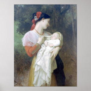 Póster Bouguereau - Admiração Maternelle