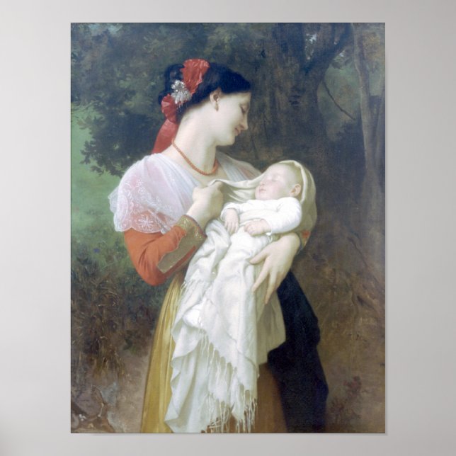 Póster Bouguereau - Admiração Maternelle (Frente)