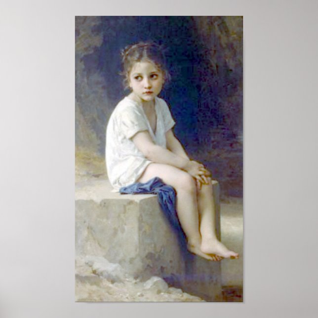 Poster Bouguereau - Au Pied de la Falaise (Frente)