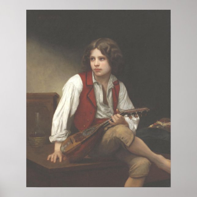 Póster Bouguereau - Italien à la Mandoline (Frente)