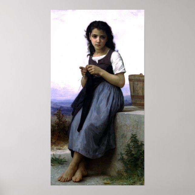 Poster Bouguereau - La Tricoteuse (Frente)