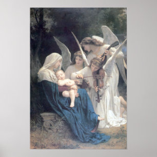 Poster Bouguereau - La Vierge Anges auxiliar