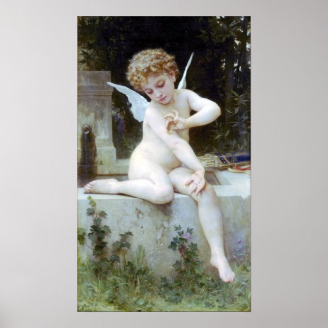 Póster Bouguereau - L'Amour au Papillon (Frente)