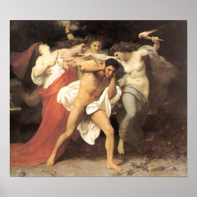 Póster Bouguereau - Les Remords d’Oreste (Frente)