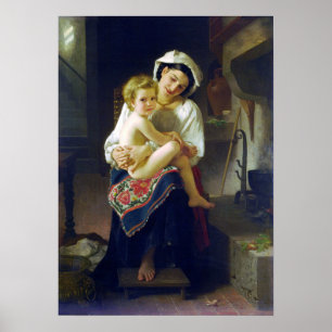 Poster Bouguereau - Mãe Olhando Para Seu Filho 1871