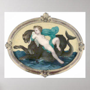 Poster Bouguereau - Putti Sur un Griffon