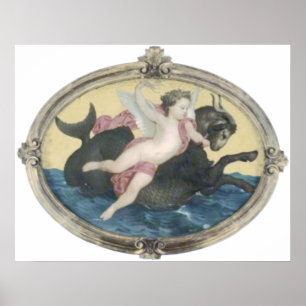 Póster Bouguereau - Putti sur un Monstre Marin