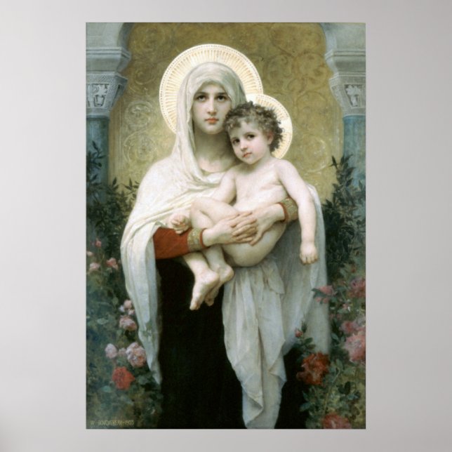 Poster Bouguereau-The Madonna do Rosa (Frente)