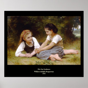 Póster Bouguereau's 1882 The Nut Gatherers Les ruisettes