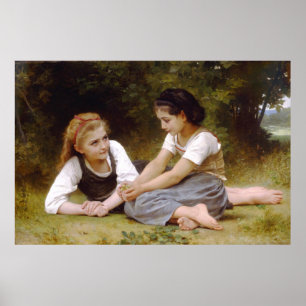 Póster Bouguereau's 1882 The Nut Gatherers Les ruisettes