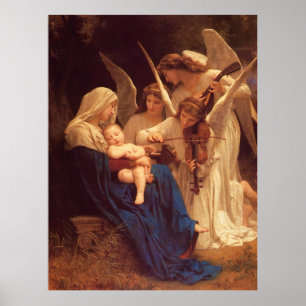 Póster Bouguereau's Classic Painting: Song of the Angels