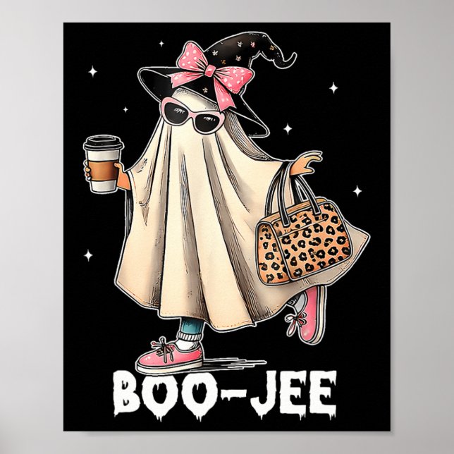 Poster Boujee Boo Jee Spooky Ghost Pink Halloween Pumpkin (Frente)