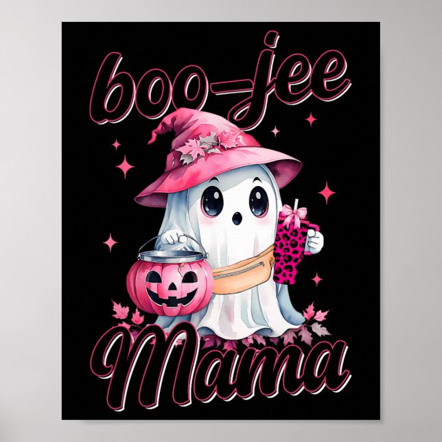 Poster Boujee Boo Jee Spooky Ghost Pink Halloween Pumpkin (Frente)