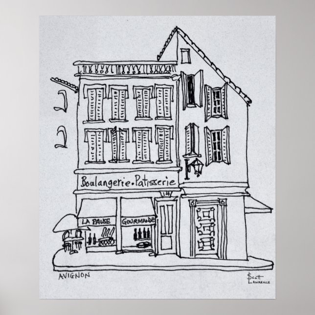 Póster Boulangerie Patisserie, Avignon (Frente)