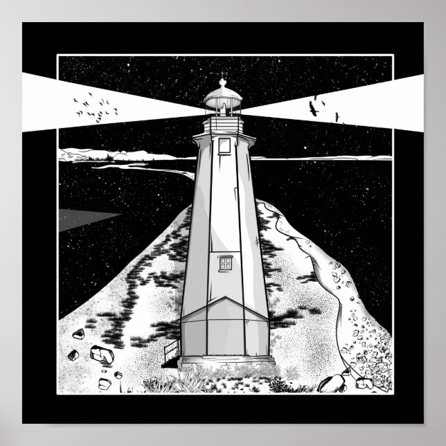Poster Boulder Bank Lighthouse (Frente)