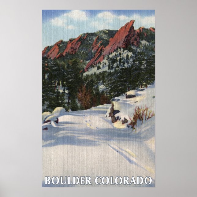 Póster Boulder, Colorado - Satírios no inverno (Frente)