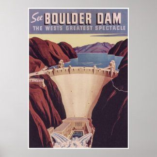 Poster Boulder Dam Retro Viagens vintage